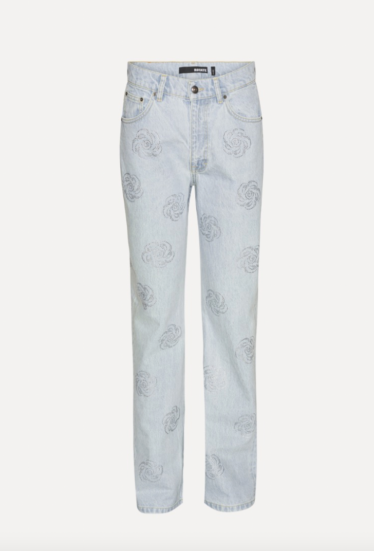 ROTATE WASHED TWILL STUD JEANS LIGHT BLUE
