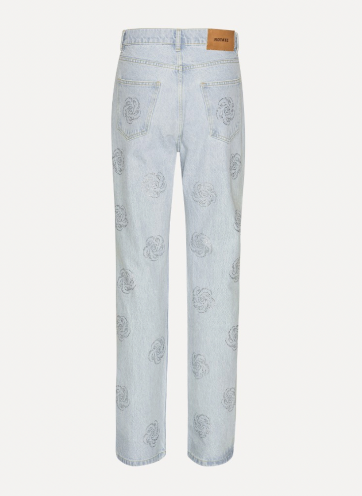 ROTATE WASHED TWILL STUD JEANS LIGHT BLUE