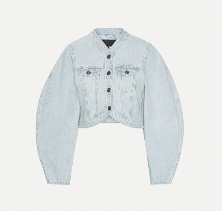ROTATE ROUND SLEEVE DENIM JACKET LIGHT BLUE