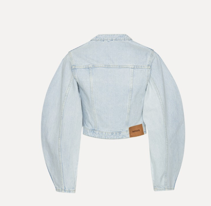 ROTATE ROUND SLEEVE DENIM JACKET LIGHT BLUE
