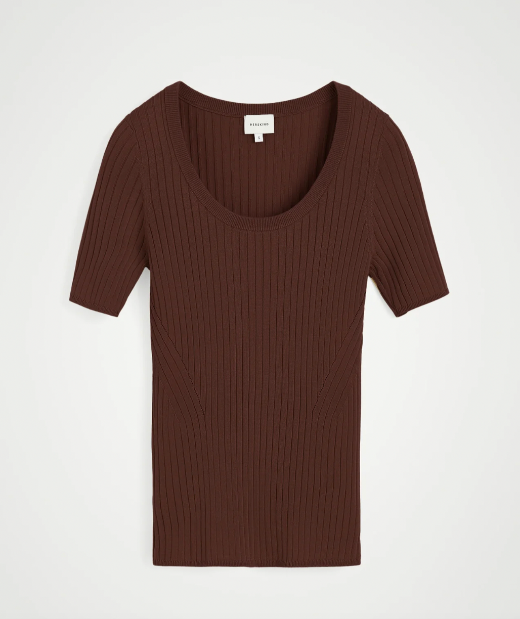 HERSKIND JENNY KNIT BLOUSE TOFFEE