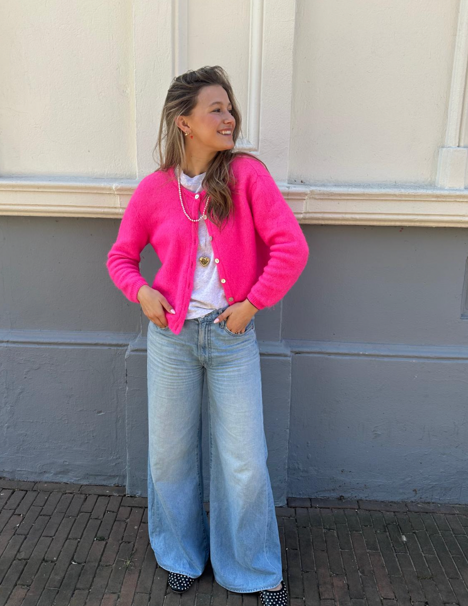 AMERICAN VINTAGE VITOW VEST - NEON ROZE -PINK MELANGE