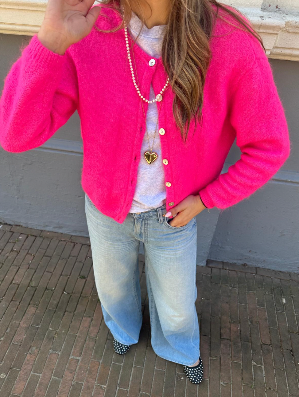 AMERICAN VINTAGE VITOW VEST - NEON ROZE -PINK MELANGE