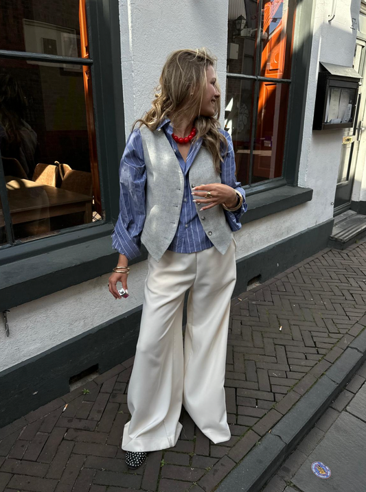SEA ME HAPPY PANTS - SUPER WOODY LUSH BROEK - ECRU