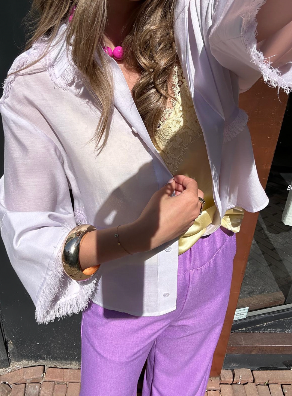 DAY BIRGER ET MIKKELSEN BLOUSE - NASH REFINED FRINGES - LAVENDER FOG
