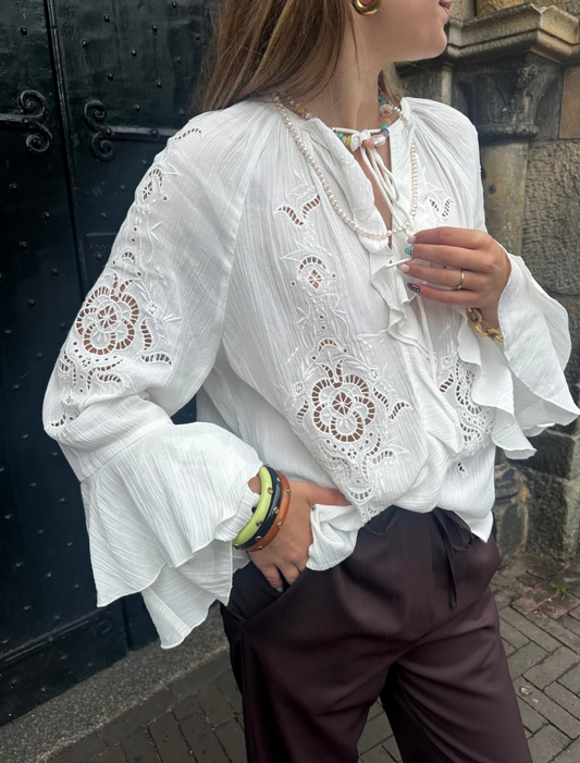 BA&SH - OMAR - FLOUNCED BLOUSE - RAUW