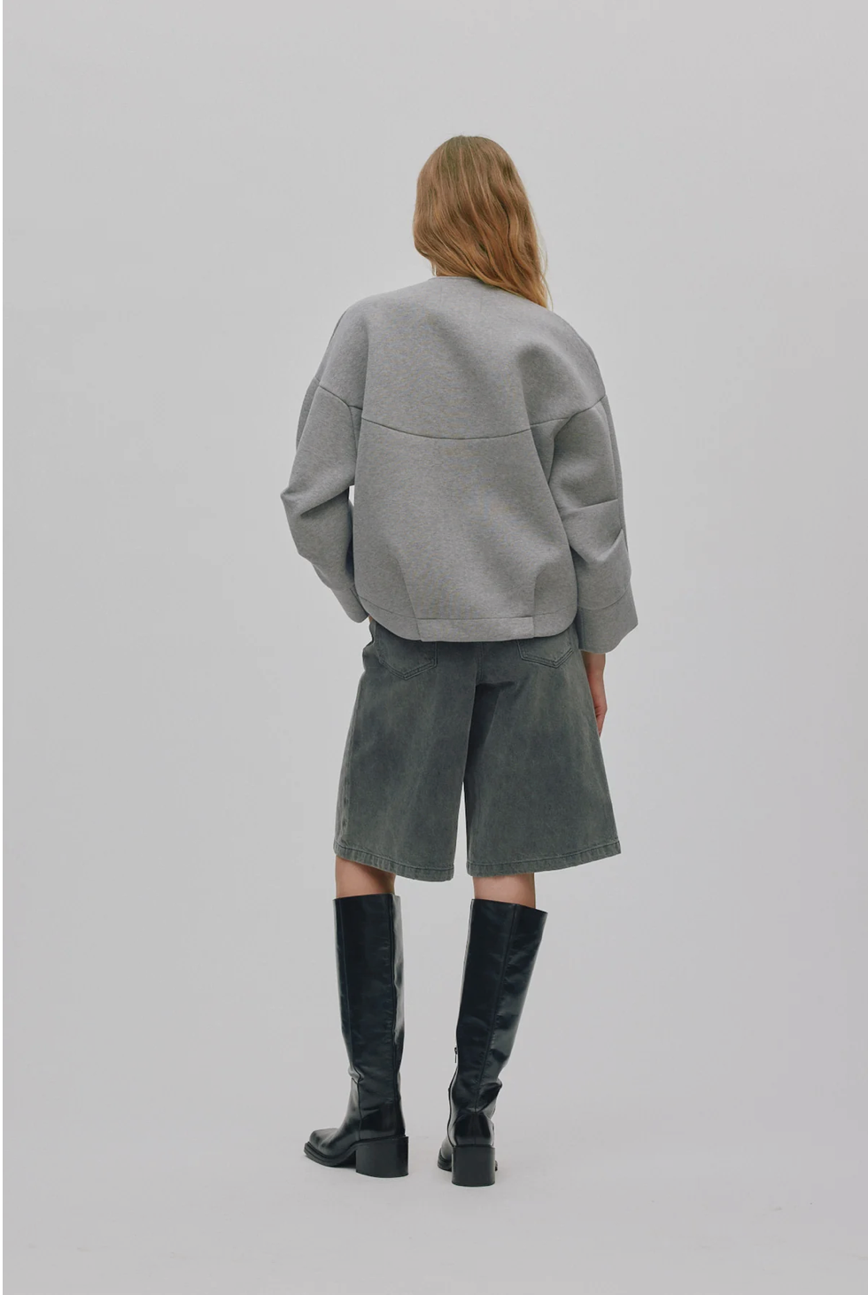 RABENS SALONER VARSITY JACKET GLOD - GREY MELANGE