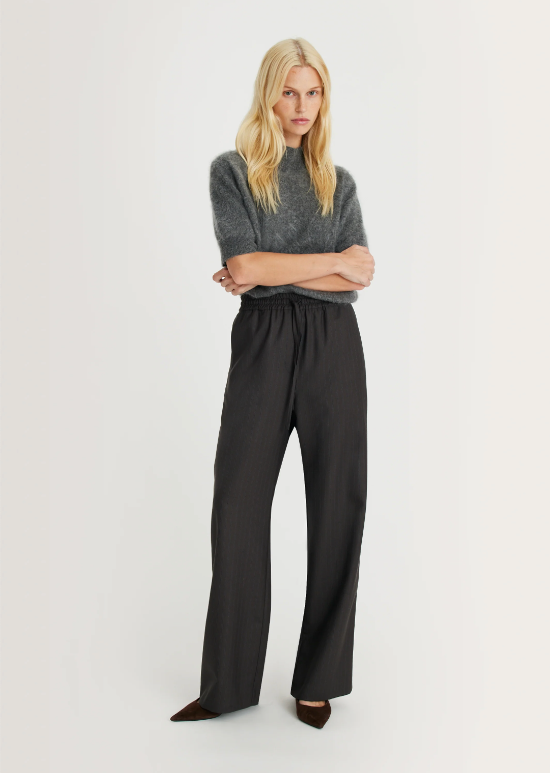 MARGAUX LONNBERG GERRY PANTS BROWN STRIPES