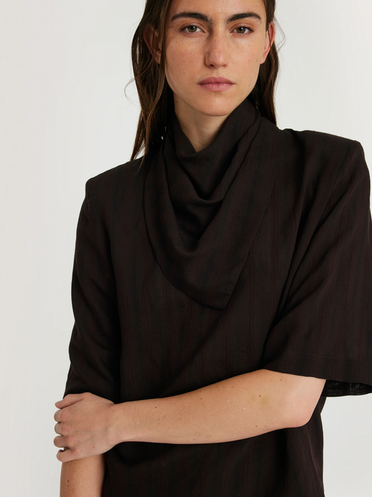 MARGAUX LONNBERG MORO SHIRT BROWN STRIPES