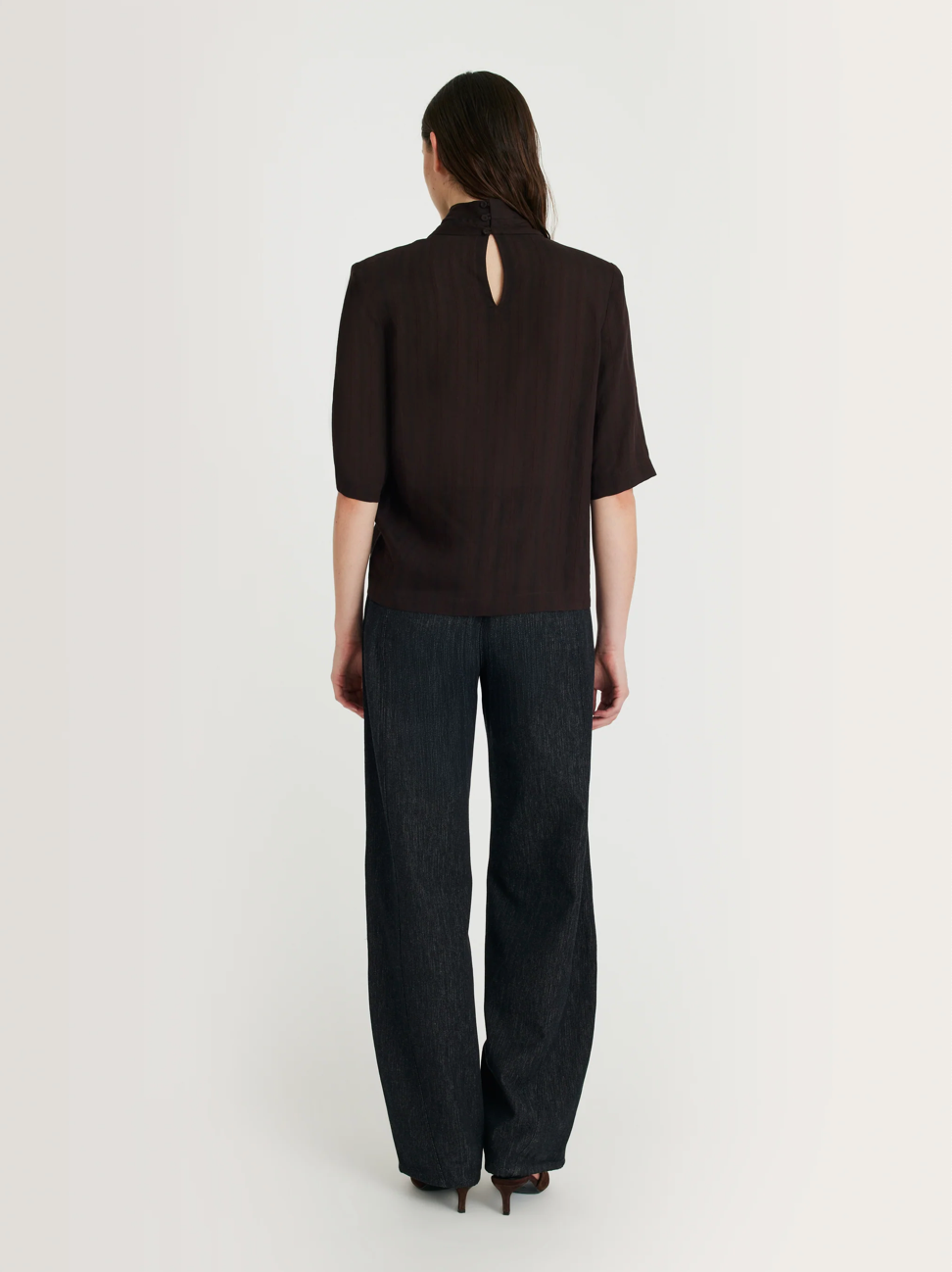 MARGAUX LONNBERG MORO SHIRT BROWN STRIPES