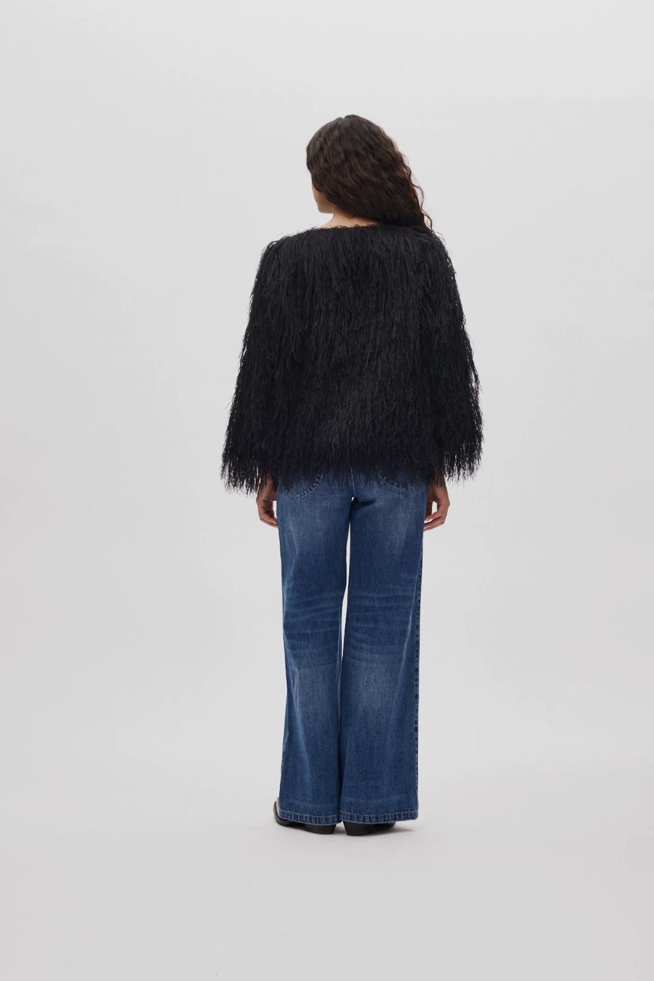 RABENS SALONER SAFI PLUME BLOUSE BLACK