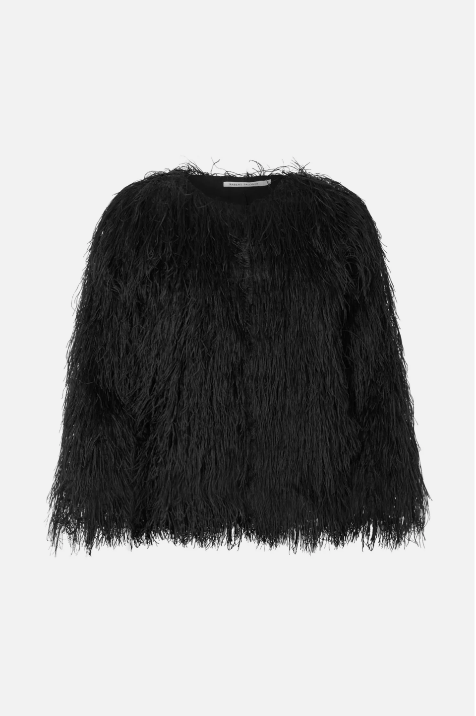 RABENS SALONER SAFI PLUME BLOUSE BLACK