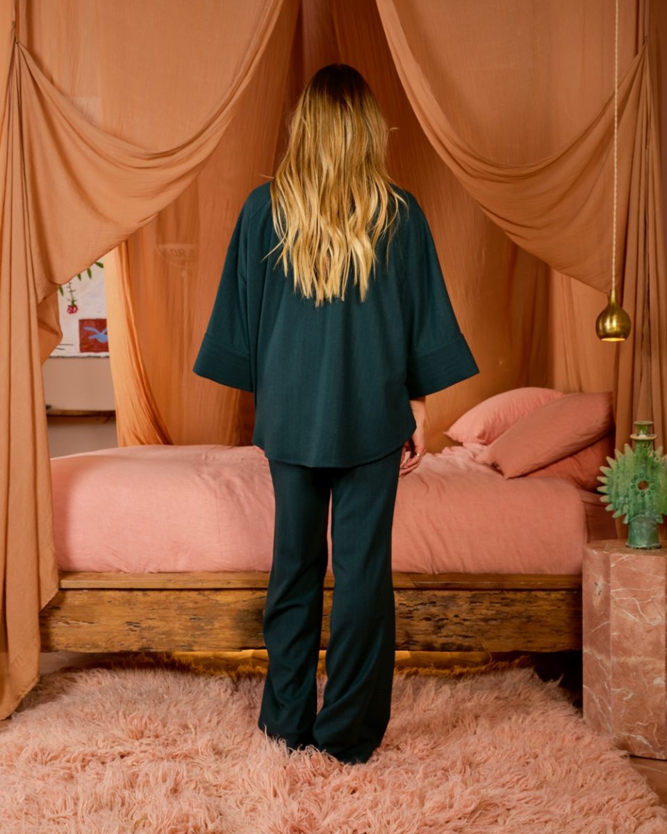 SEA ME HAPPY BOXY SHIRT WOOL STRIPED