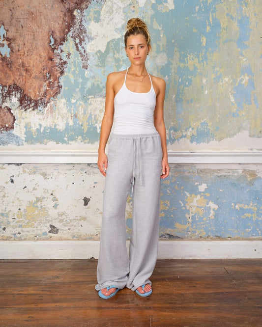 SEA ME HAPPY RILEY PANTS LIGHT COTTON GREY MELANGE