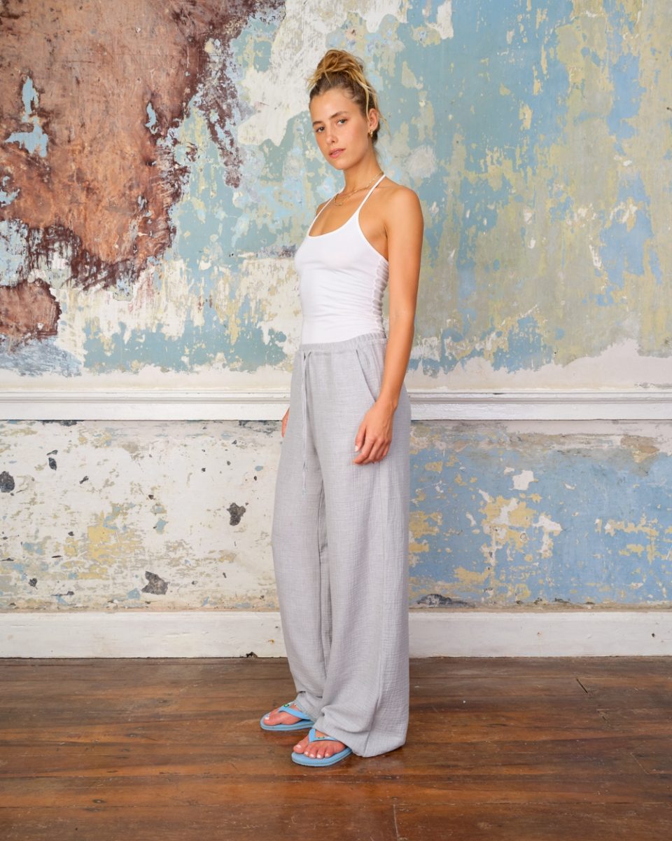 SEA ME HAPPY RILEY PANTS LIGHT COTTON GREY MELANGE