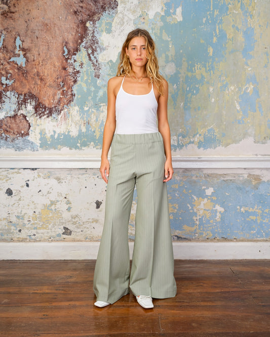 SEA ME HAPPY SUPER WOODY PANTS CASUAL PIN STRIPED - CLAY