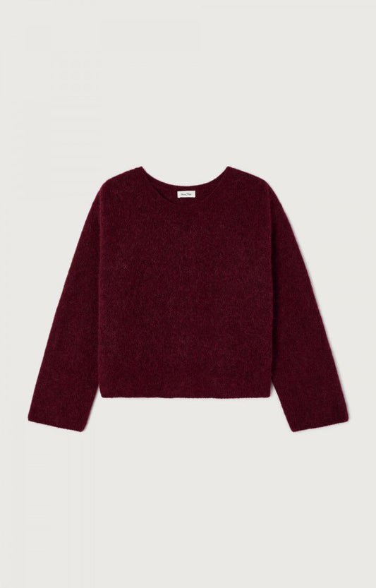 AMERICAN VINTAGE VITOW SWEATER DARK RED MELANGE