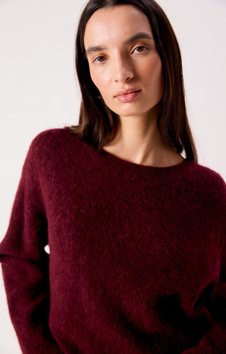 AMERICAN VINTAGE VITOW SWEATER DARK RED MELANGE