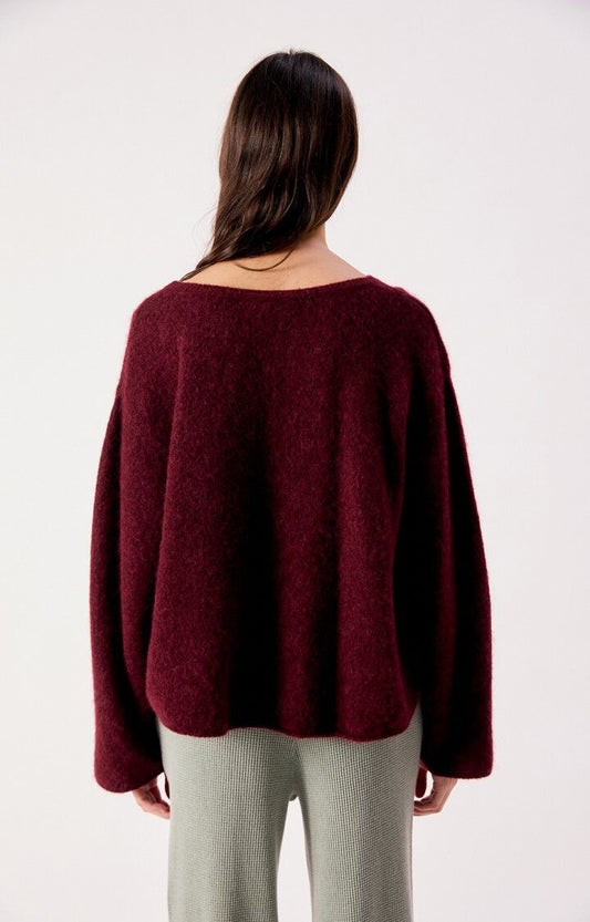 AMERICAN VINTAGE VITOW SWEATER DARK RED MELANGE
