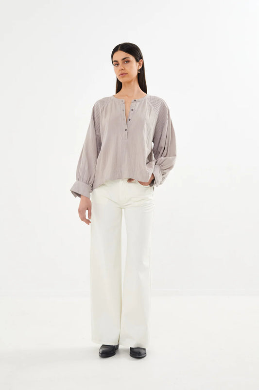 RABENS SALONER CANVAS BROEK - WIT