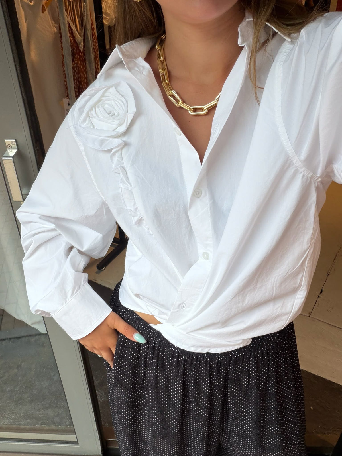 ROTATE OVERZIZED SHIRT - BRIGHT WHITE