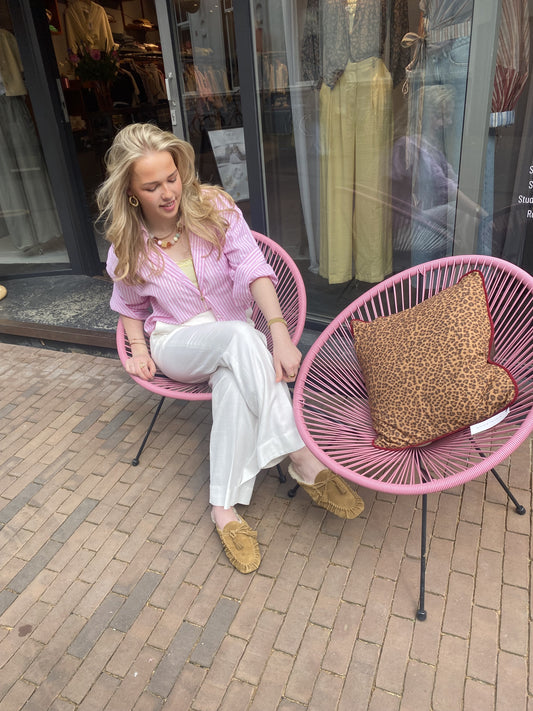 ACADEMIA MARIE BLOUSE ROZE WIT GESTREEPT