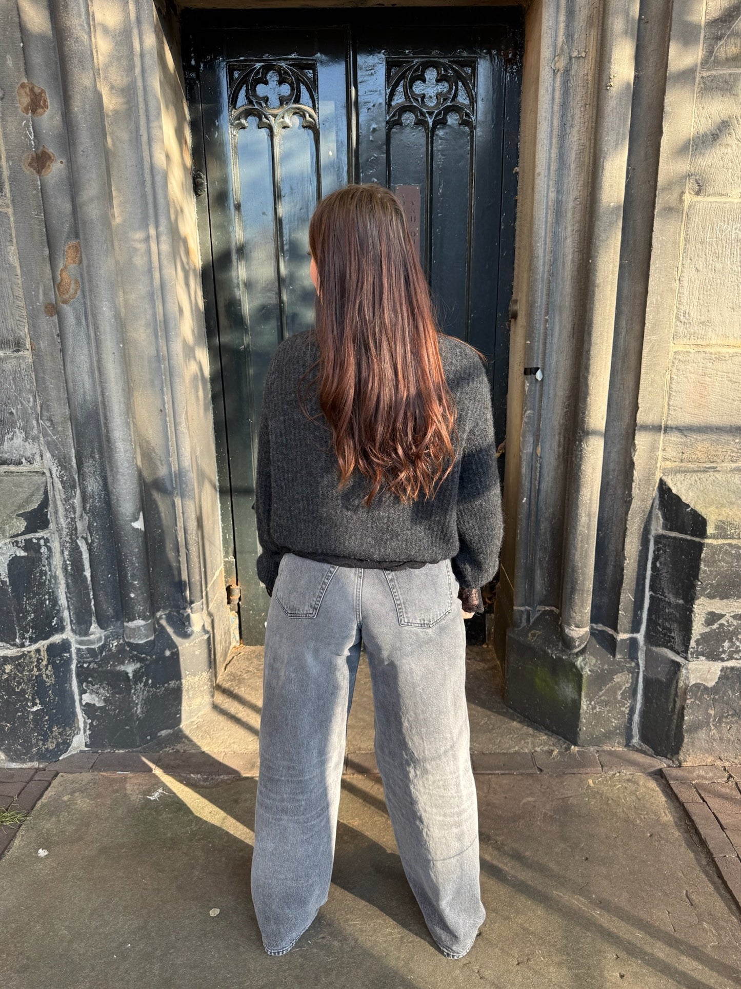 AMERICAN VINTAGE EAST CARDIGAN - ANTRACIET MELANGE