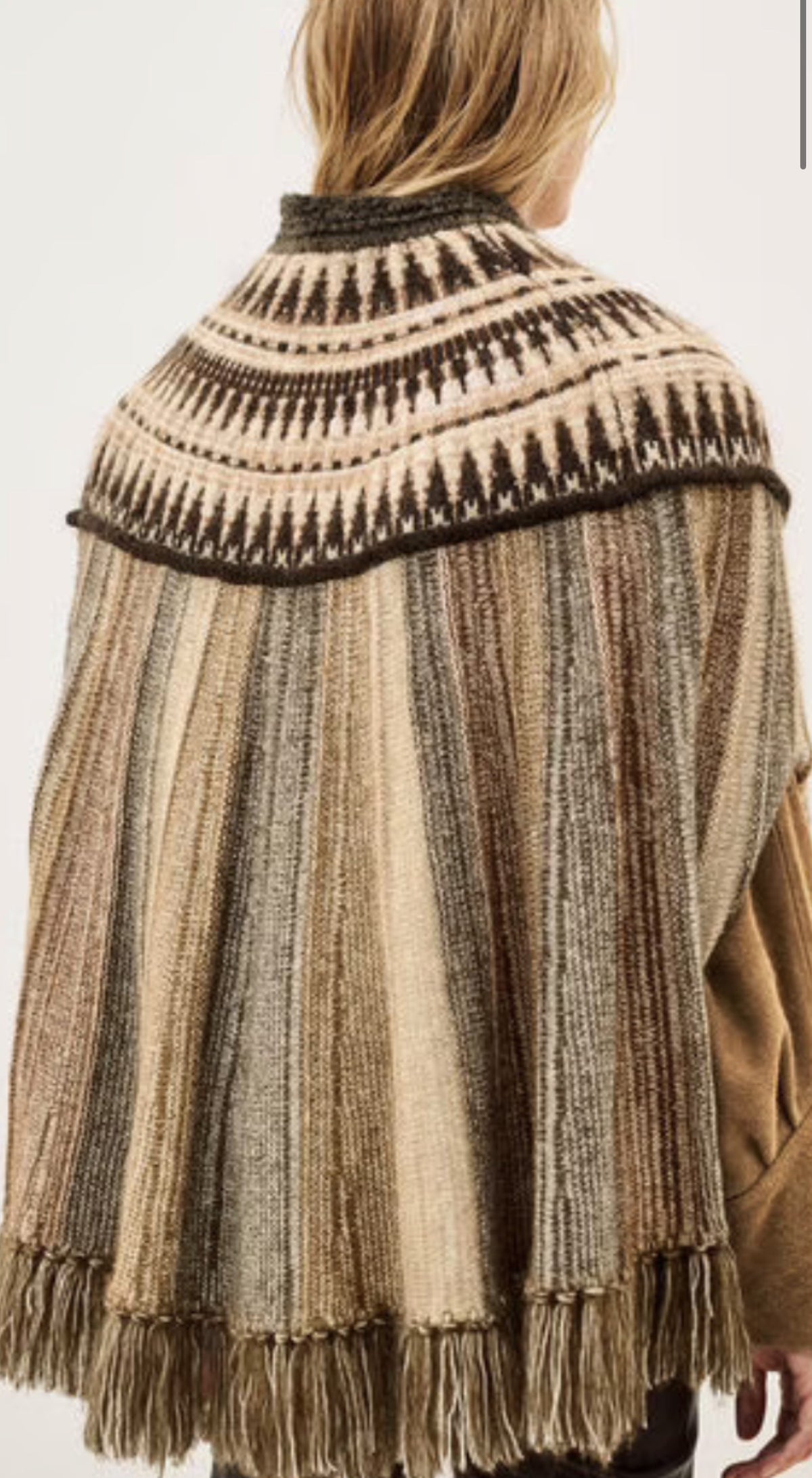 BASH PRATO - WOLLEN PONCHO - EBENE