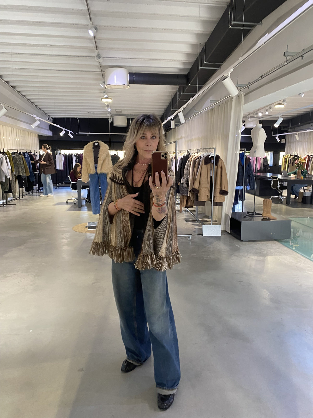 BASH PRATO - WOLLEN PONCHO - EBENE