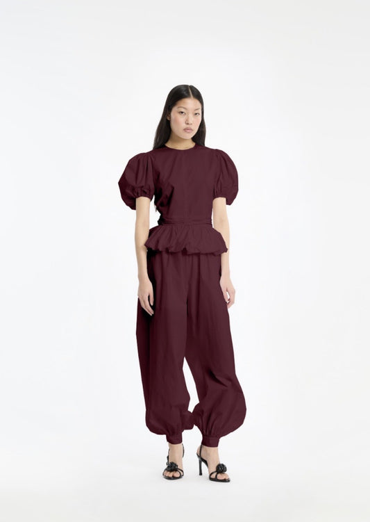 ROTATE BALLOON PLEATED PANTS - BORDEAUX
