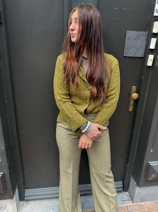 BAUM UND PFERDGARTEN NILE TROUSERS STRAW YELLOW TWEED
