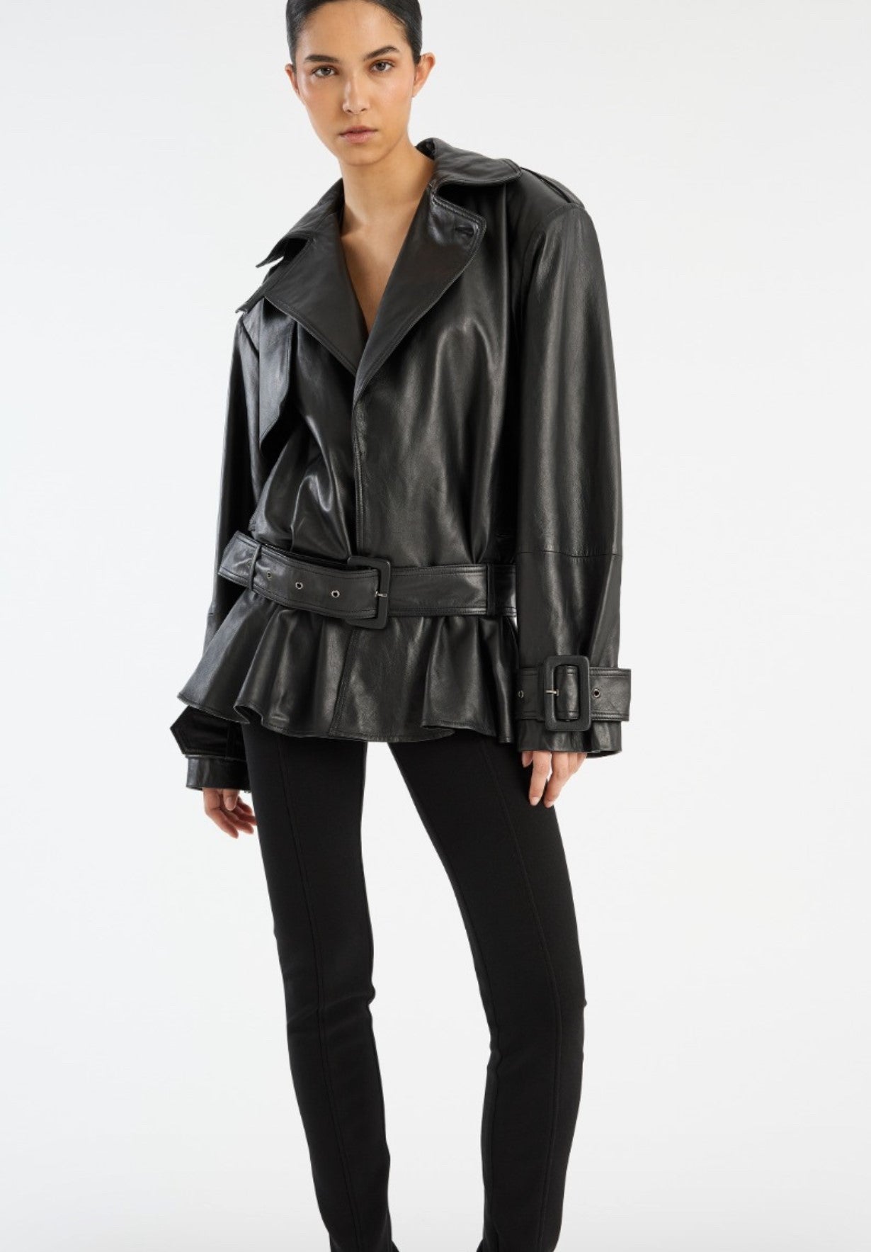 ROTATE BIKER LEREN JACK - ZWART