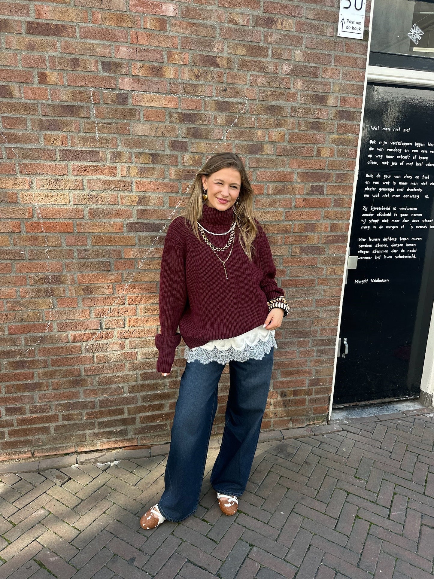 ROTATE KNIT TURTLENECK JUMPER - BURGUNDY