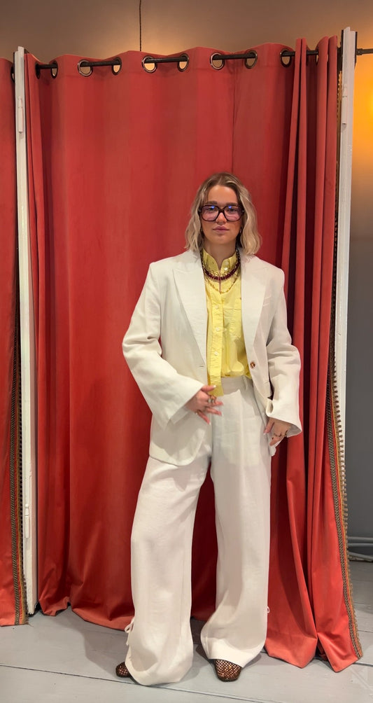 DAY ET BIRGER FIONA BLAZER - CONTRAST LINNEN - JET STREAM