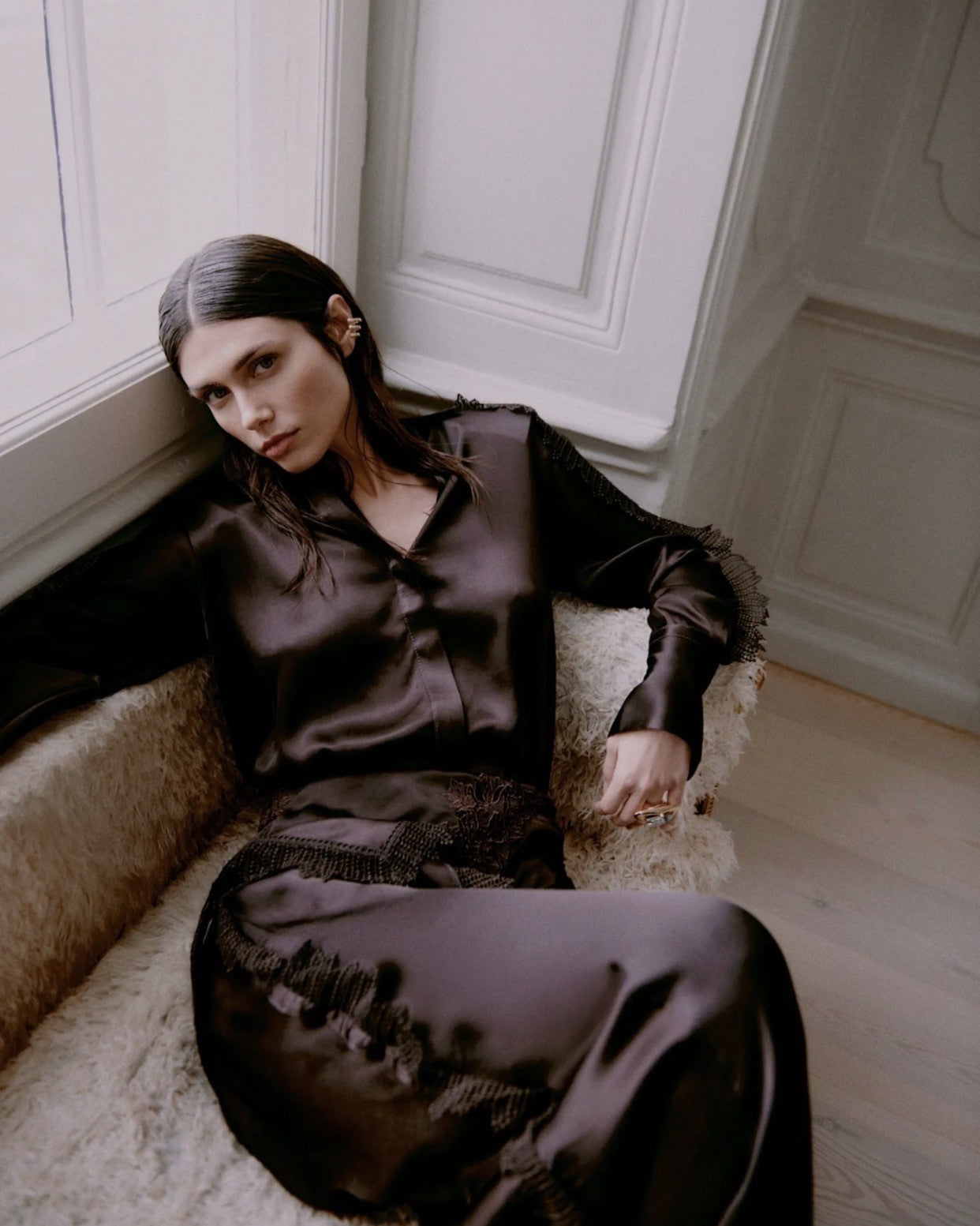 DAY BIRGER ET MIKKELSEN  MOLA BLOUSE - SILKY TOUCH - GANACHE