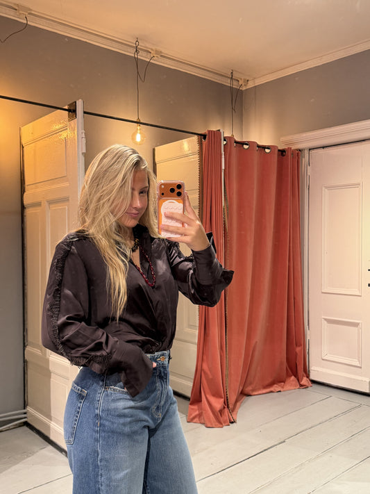 DAY BIRGER ET MIKKELSEN  MOLA BLOUSE - SILKY TOUCH - GANACHE