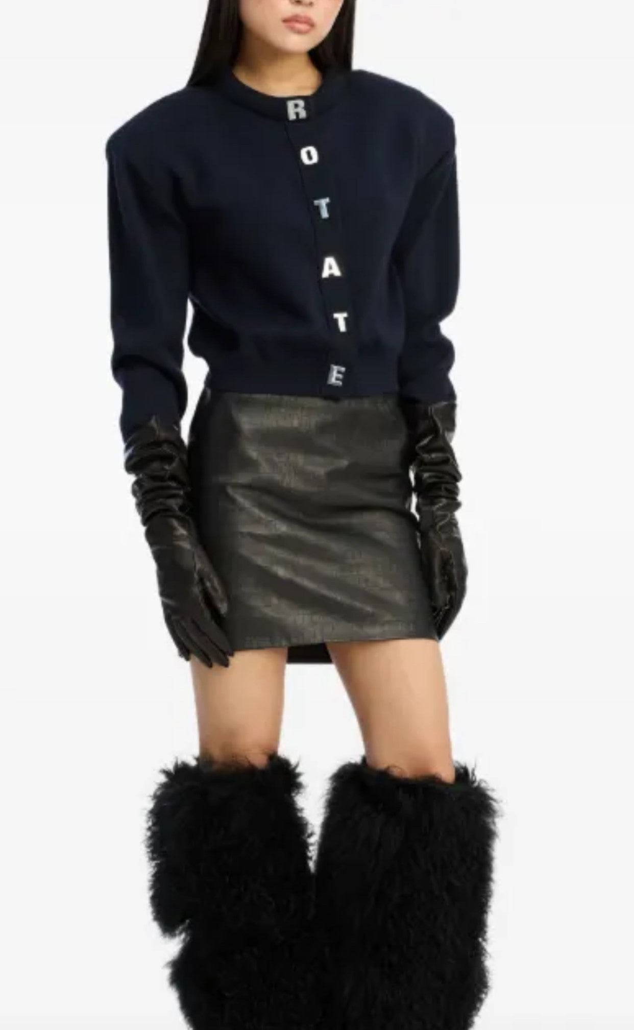 ROTATE FIRM KNIT CARDIGAN - CAPTAIN -DARK BLUE