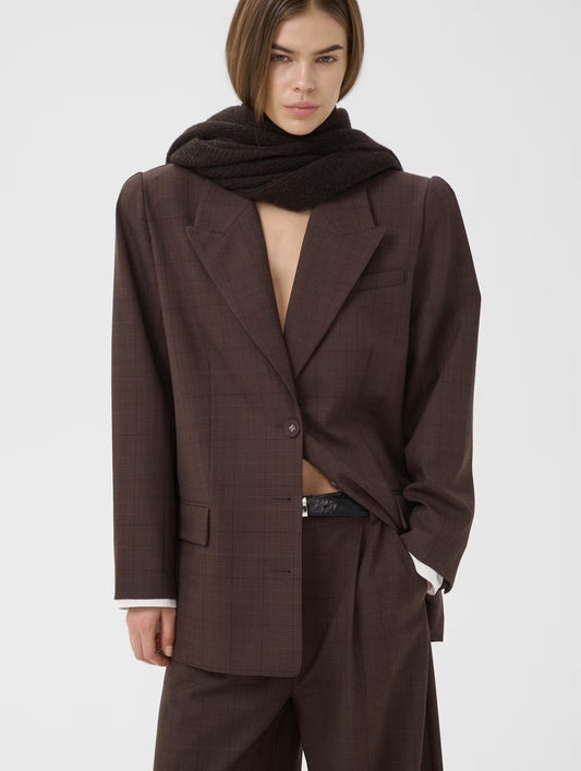 GESTUZ GZLAVANA BLAZER - BROWN CHECK