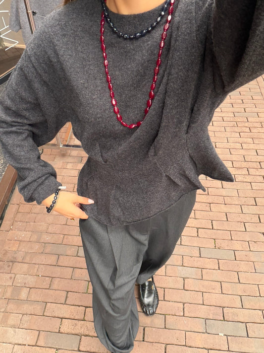 GESTUZ GMANZI PULLOVER - DEEP GRAPHITE MELANGE