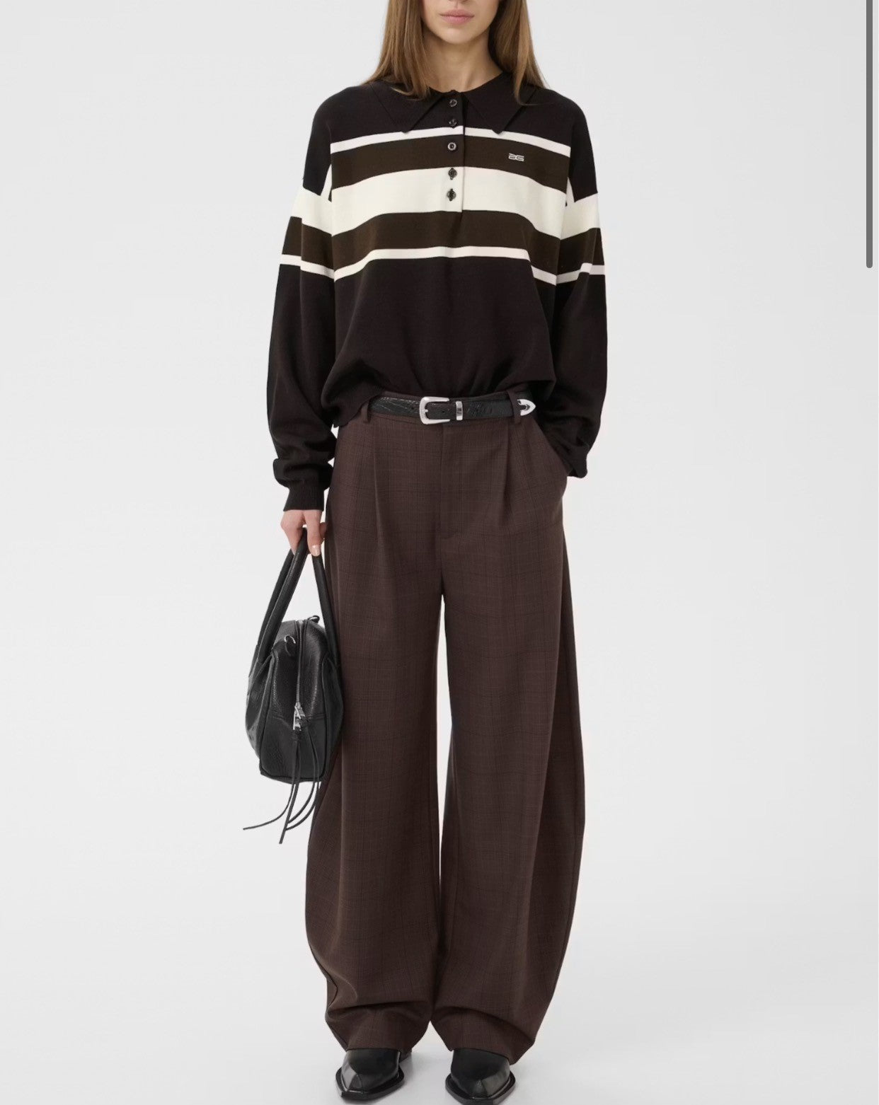GESTUZ GZLAVANA HW PANTALON - PANTALON - BROWN CHECK