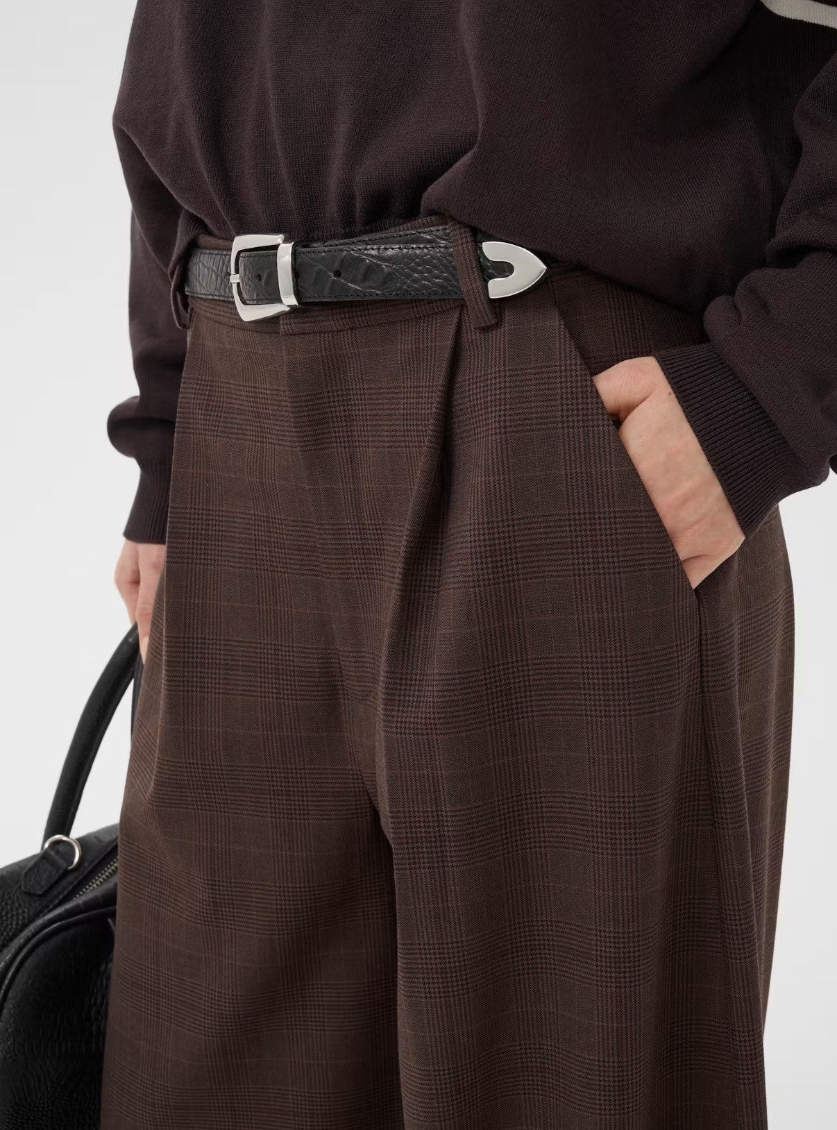 GESTUZ GZLAVANA HW PANTALON - PANTALON - BROWN CHECK