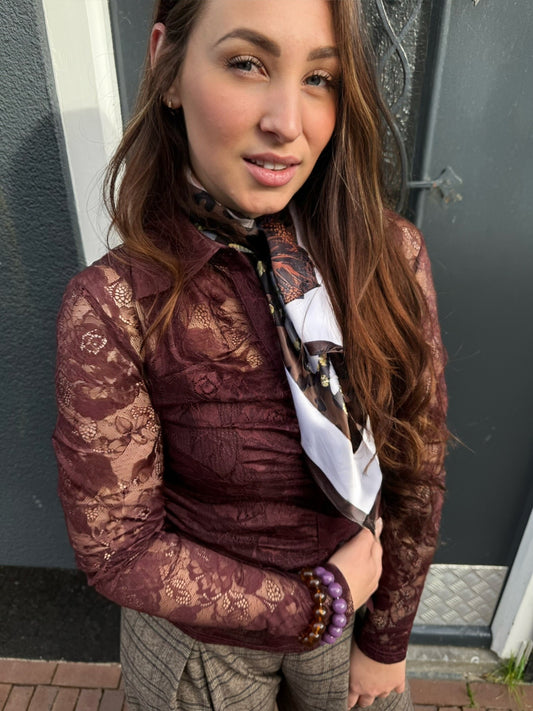 GESTUZ - GZLEALA- BLOUSE - KANT - BURGUNDY