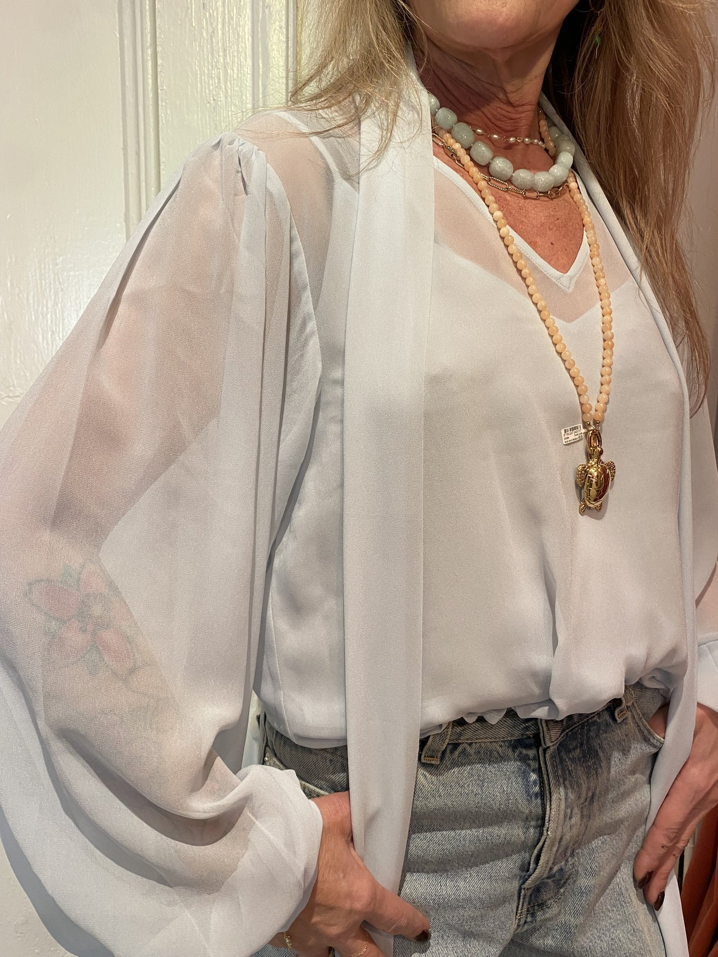 GESTUZ GZZURINA BLOUSE - BLUE FINCH