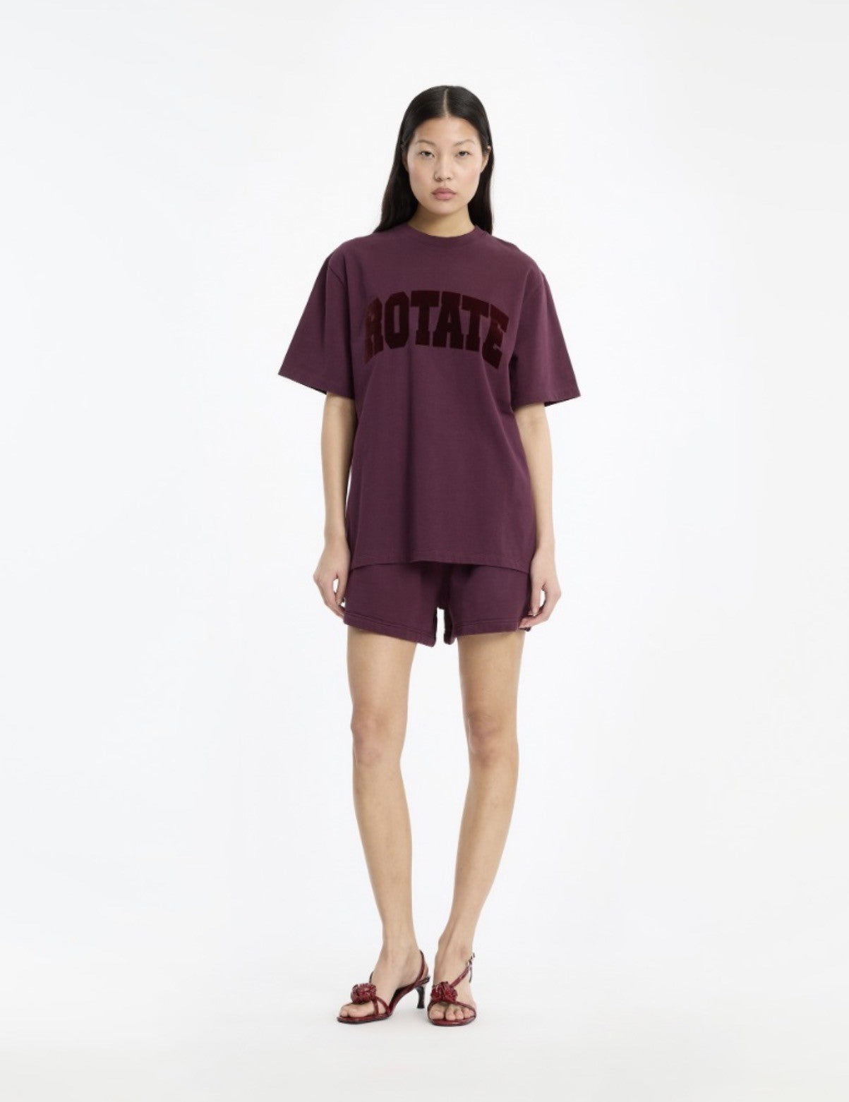 ROTATE CLASSIC SWEAT SHORTS - BORDEAUX