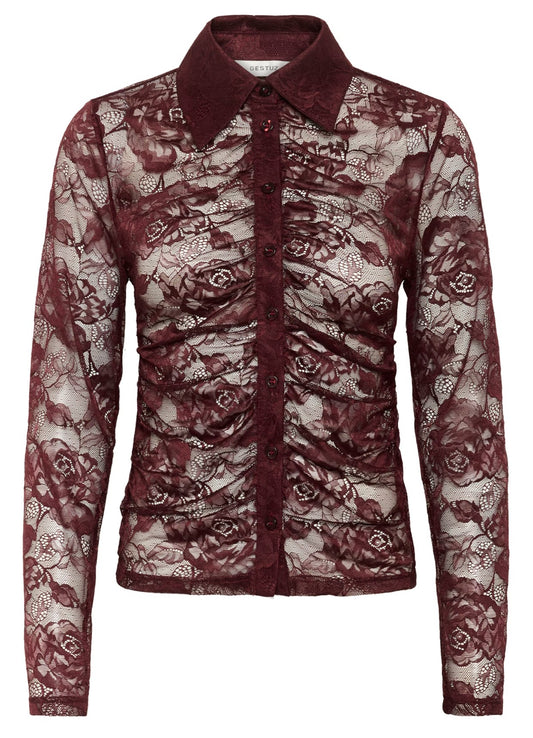 GESTUZ - GZLEALA KANTBLOUSE - BURGUNDY