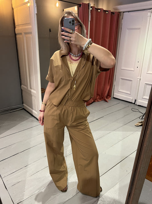 KNITTED NORES PANTS TABAC