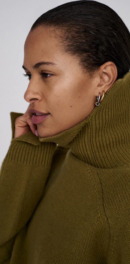 RABENS SALONER CELLY ROLL NECK SWEATER - FERN/GREEN