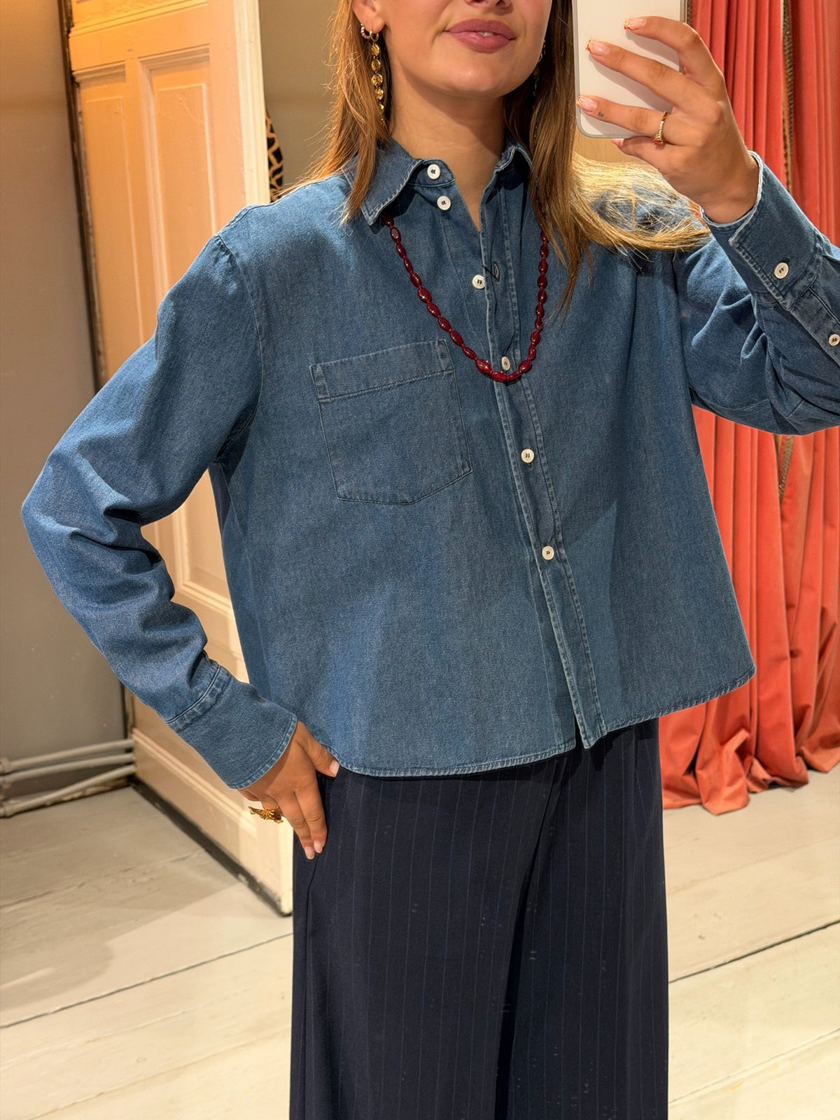 ACADEMIA MIA BLOUSE - JEANS BLAUW