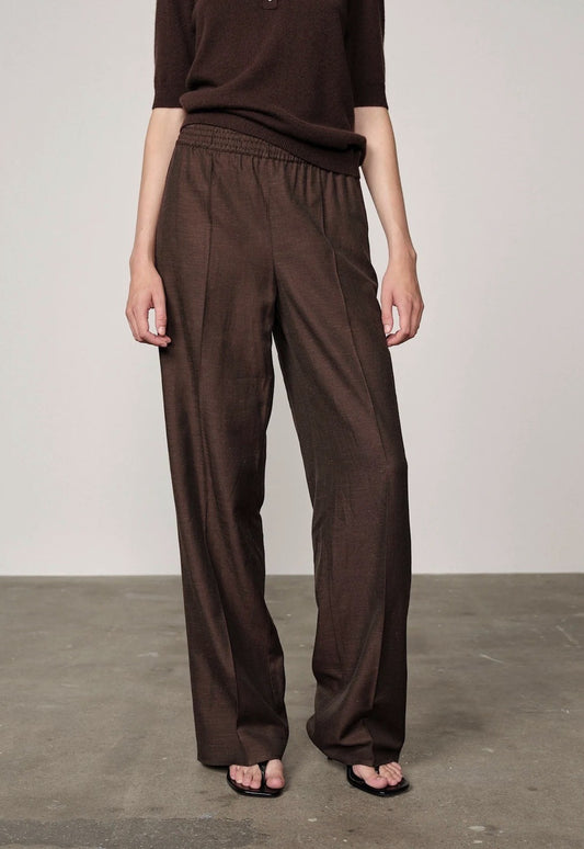 HERSKIND PINKY MIDT WAIST PANTS - JAVA BROWN