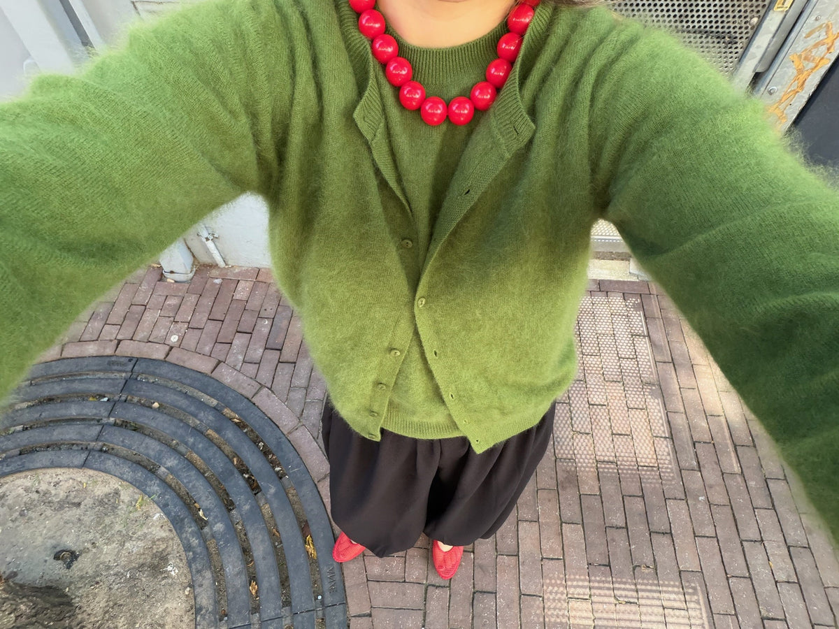 HERSKIND ROSELLE KNIT CARDIGAN GREEN